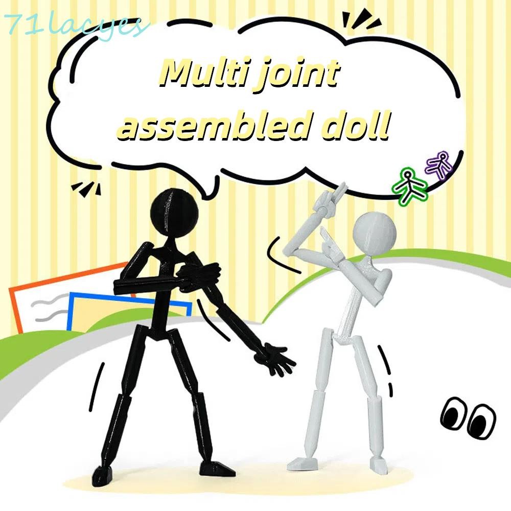 LACYES Multi Joint Stickman Toy, Multi-Jointed 3D พิมพ์ Mannequin, Assembly Movable ตุ๊กตา Action Fi