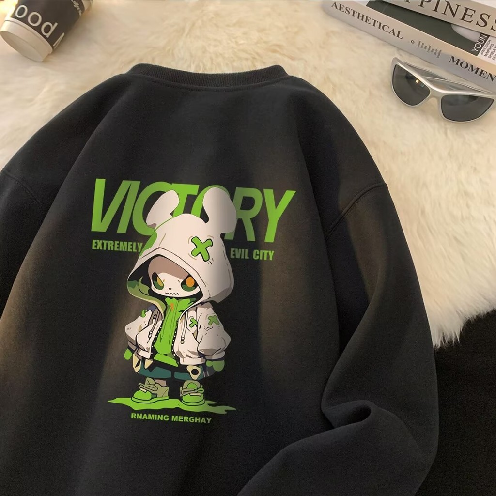 2025 M-3XLnew23340gH1062] Heavy Black White Dark Grey ใหม่คุณภาพสูงรอบคอ 2025P26 Huamian Sweatshirt 