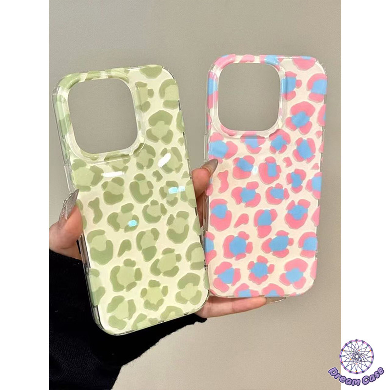เคสไอโฟน 11 แฟชั่นขนมสีเสือดาวพิมพ์ IMD นุ่ม สำหรับ IPhone 12 11 16 Pro Max 7Plus 12 Pro 13 14 15 Pro Max 16 14 15 Plus