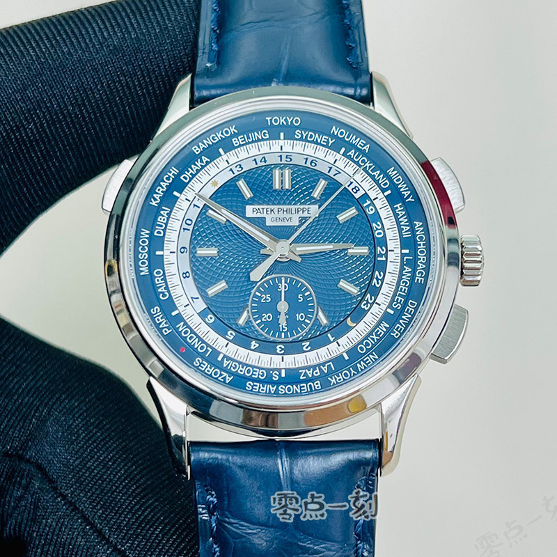 Patek Philippe Philippe PP Platinum Complex Function Timepiece สวมใส่อย่างเป็นทางการ World Time นาฬิ