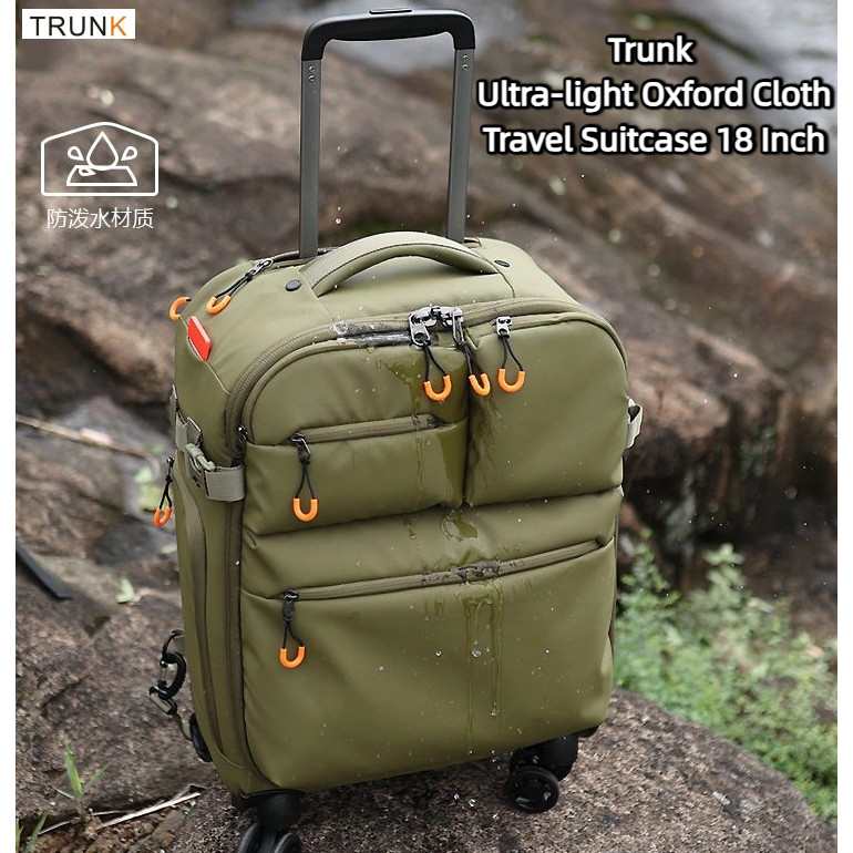 Trunk Ultra-Light Oxford ผ้ากระเป๋าเดินทาง 18 นิ้วกรณีรหัสผ่านกระเป๋าเดินทางกันน้ํา Universal ล้อกระเป๋าเป้สะพายหลังรถเข็นของขวัญ