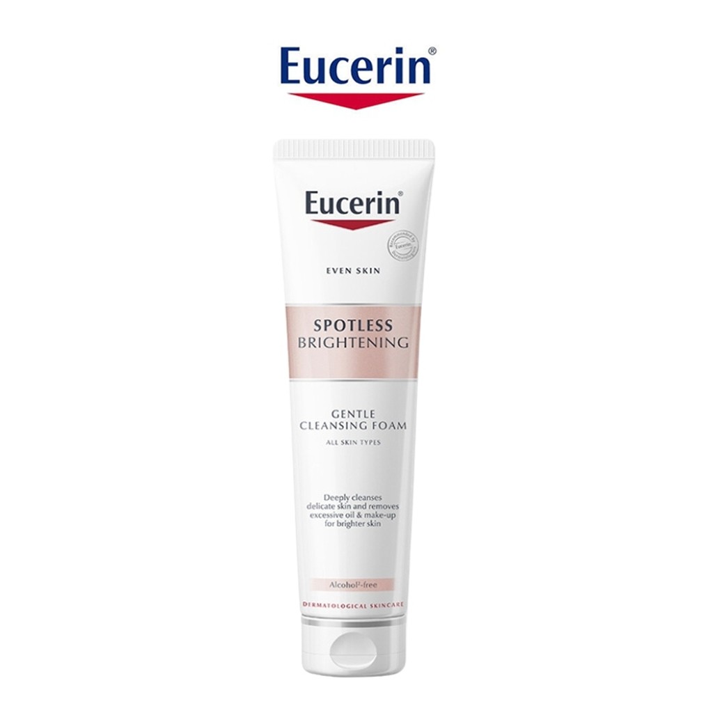 Eucerin SPOTLESS BRIGHTENING GENTLE CLEANSING FOAM 150g . โซเดียมเบนเซเบอร์รี, ลอลูปขาว