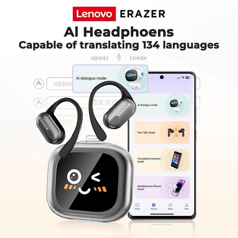Lenovo ERAZER XF38 "Baji" Concept Earbuds Real-Time 134-Language แปลวิดีโอและภาพยนตร์สั้นพร้อมจอแสดง