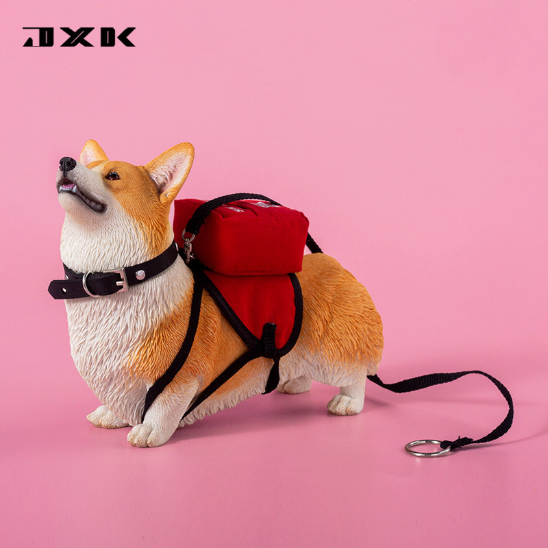 JXK โมเดลคอร์กี้ 1/6 น่ารัก สมจริง เปลี่ยนหัวได้ ฟิกเกอร์สะสม/ตกแต่งโต๊ะ