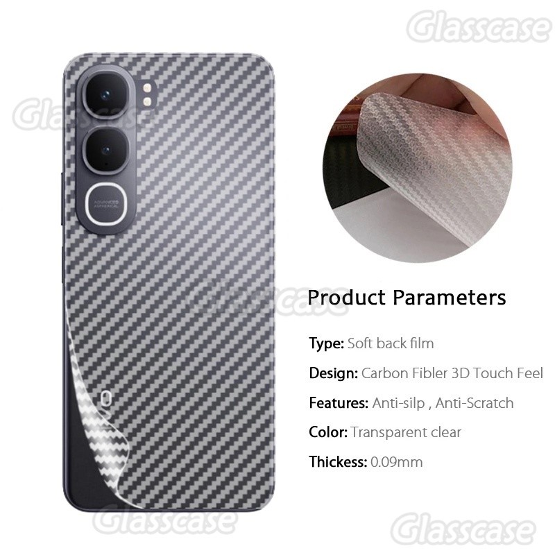 สําหรับ Vivo Y21d Y31 VivoY21d Y21d Y21 DY 21d VivoY31 Y 31 4G 5G 2025 Anti Slip 3D คาร์บอนไฟเบอร์ป้องกันด้านหลังป้องกันหน้าจอกลับฟิล์มไม่กระจกนิรภัย - รูปที่ 4