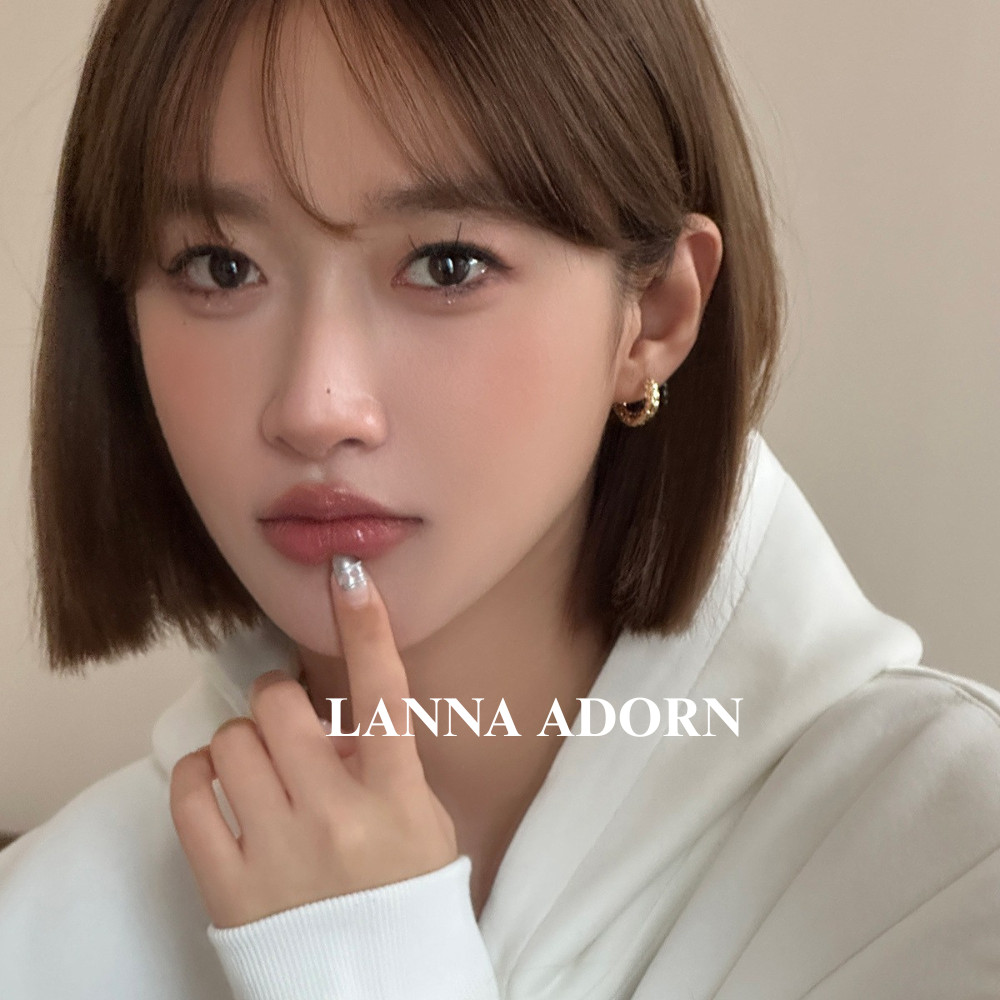 LA แฟชั่นใหม่ ต่างหูห่วงวินเทจ สไตล์เกาหลี ดีไซน์มินิมอล ลายฟอยล์เก๋ เข็มเงิน 925 ใส่ได้ทุกโอกาส ผู้หญิงห้ามพลาด