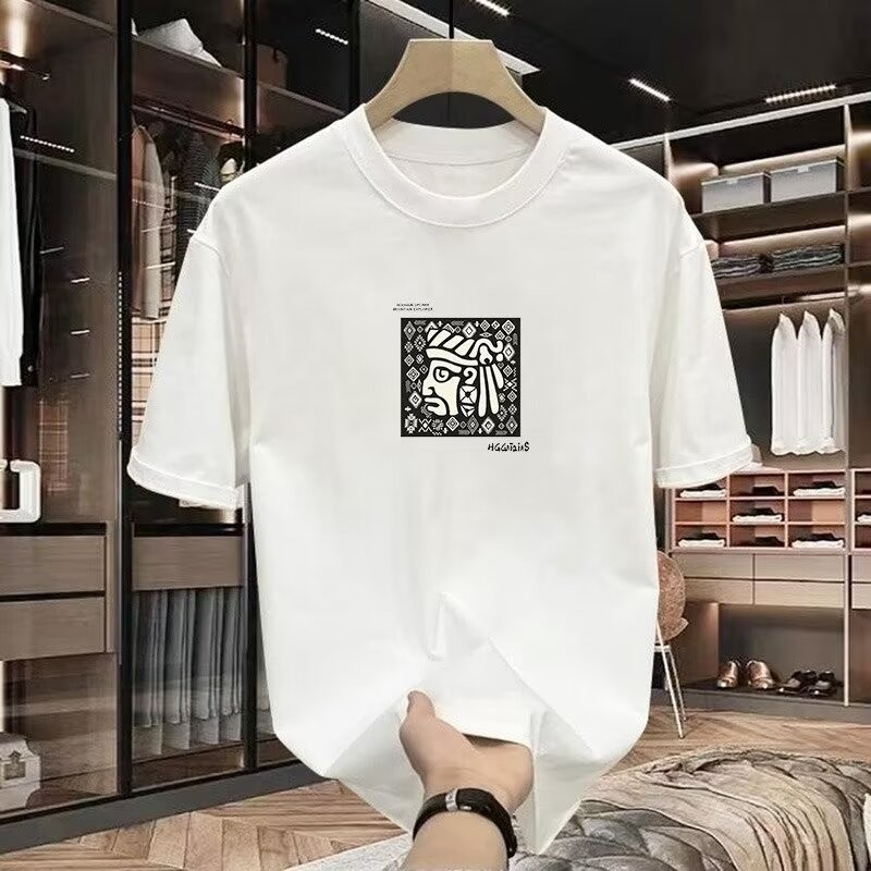 COD 2025 Summer Trendy Brand 2024 Short Sleeve T-Shirt Men's Loose Half Sleeve Youth Top Boys Americ