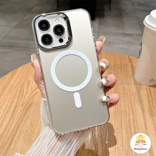 เคสไอโฟน 13 สำหรับ iPhone 17 11 15 14 16 12 Pro Max 14 15 Plus 16 14 15 13 12 Pro เคสชาร์จแม่เหล็กหรูหรา เรียบง่าย เท่ห์