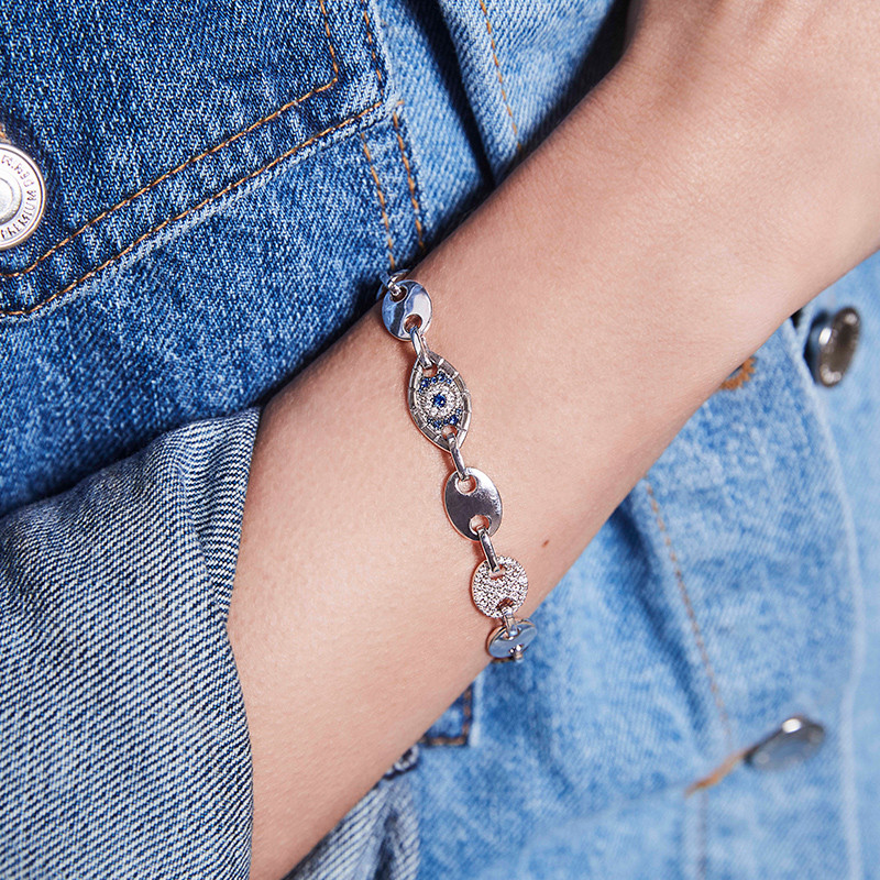 APM Monaco Eye Ring Piece Girlfriends Chain Bracelet Female Design Hand Accessories