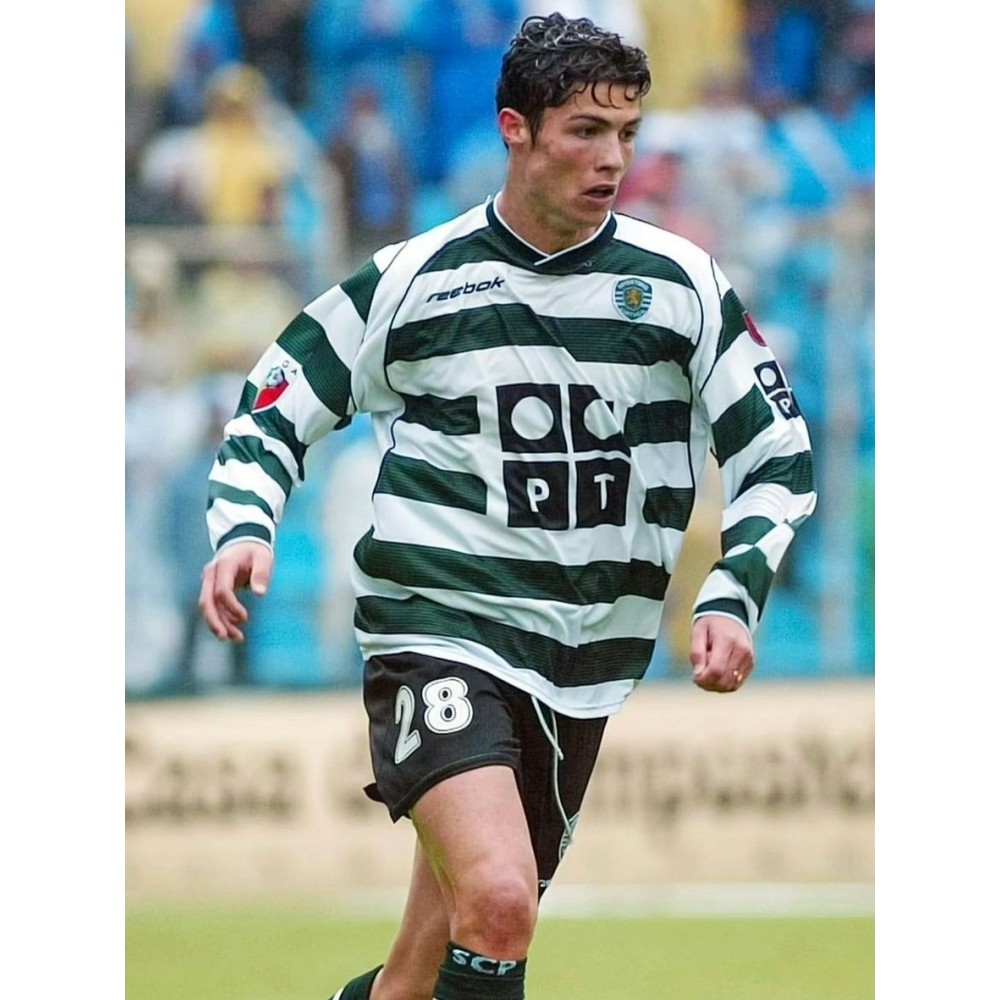 warrix official store เสื้อบอลไทย C. Ronaldo 0102ลิสบอนสปอร์ติ้งชุดสูทแขนยาวเสื้อวินเทจเสื้อบอลสั้น 