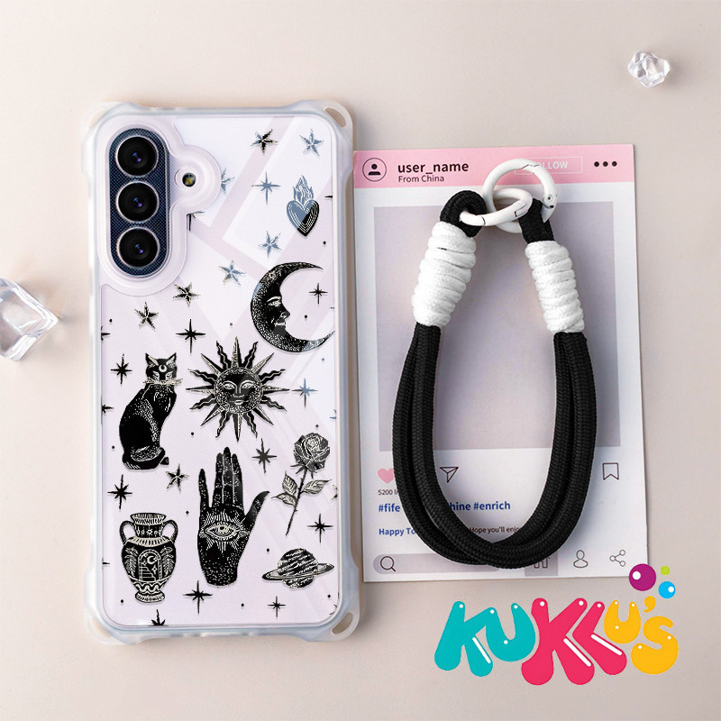 ล่าสุด GANTUNGAN Star และลูกแมวเคสโทรศัพท์ + ไม้แขวนเสื้อสําหรับปลอกอ่อน Hp Infinix Smart 10 9 8 Tec
