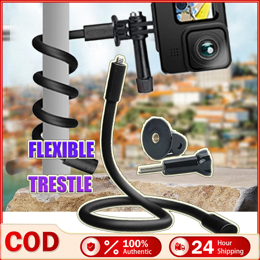 ยืดหยุ่น Baby Monitor Mount ไม่มีการเจาะคอผู้ถือ Universal 1/4 สกรูยึดกล้องสําหรับ Insta360 X5 X4/X/