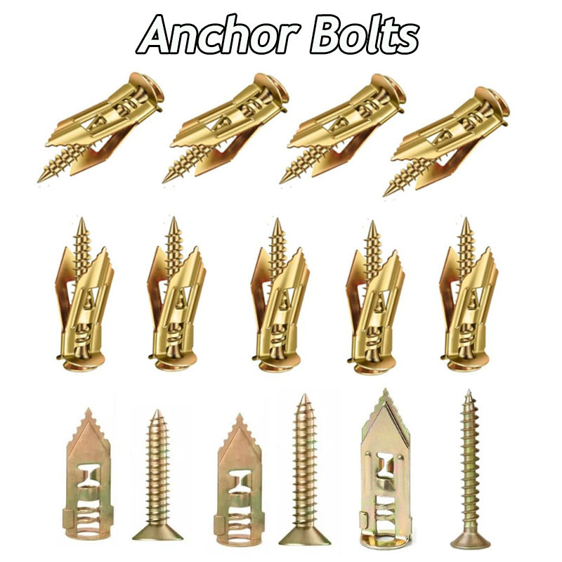 100 ชิ้นผีเสื้อ Anchor Bolts elf เจาะ Anchors สกรู Wall Drywall Anchor ชุด Kuku Berkembang