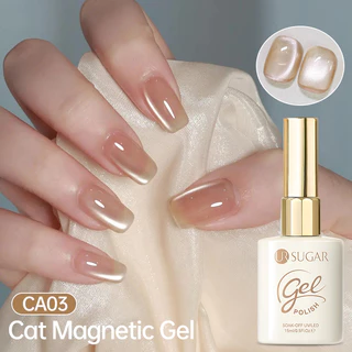 【Local】UR SUGAR เจลทาเล็บสีทองแบบแมกเนติก Cat Eye 15ml UV Gel ลอกออกได้ สำหรับทำเล็บ LED
