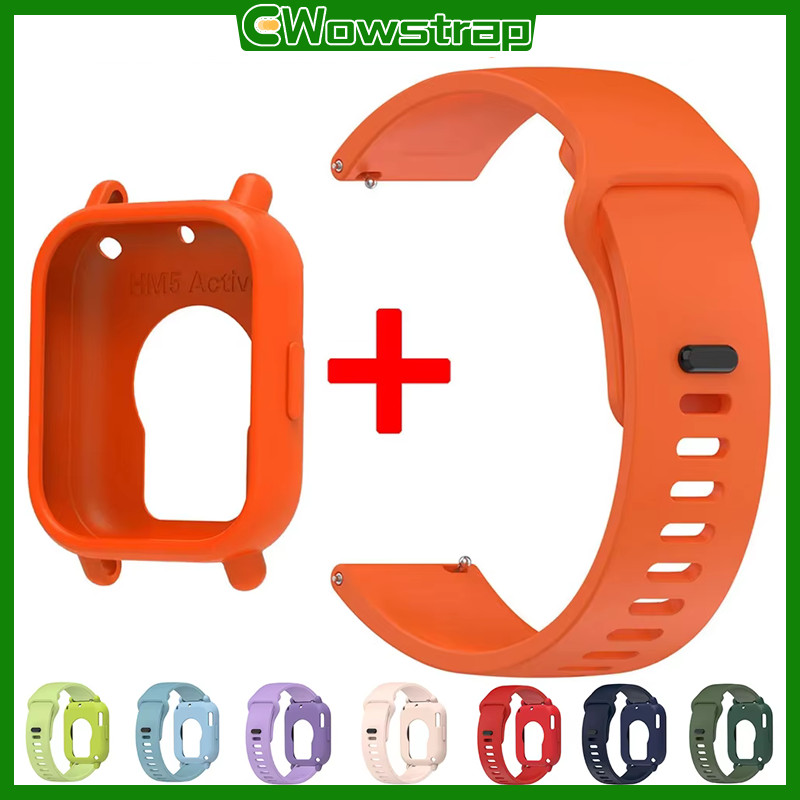 สายรัดซิลิโคน 2 ใน 1 + กรณี for Smartwatch Xiaomi Redmi Watch 5 Active อุปกรณ์ครอบกรอบยางกีฬา for Redmi Watch 5 Lite