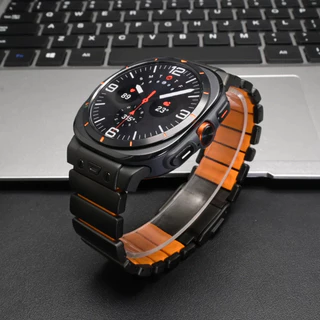 สายไทเทเนียมหรูหราสําหรับ Samsung Galaxy Watch Ultra 2025 Ultra2 ยางธุรกิจสําหรับ GALAXY WATCH ULTRA 47 มม. 2024 สายนาฬิกา