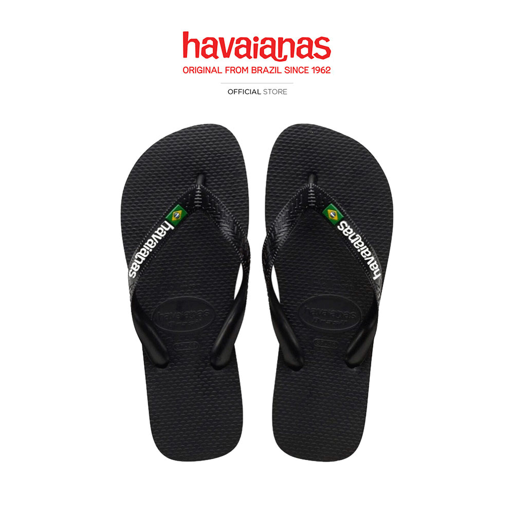HAVAIANAS รองเท้าแตะ Brasil Logo Flip Flops BLACK 41108501069U_C3BKXX
