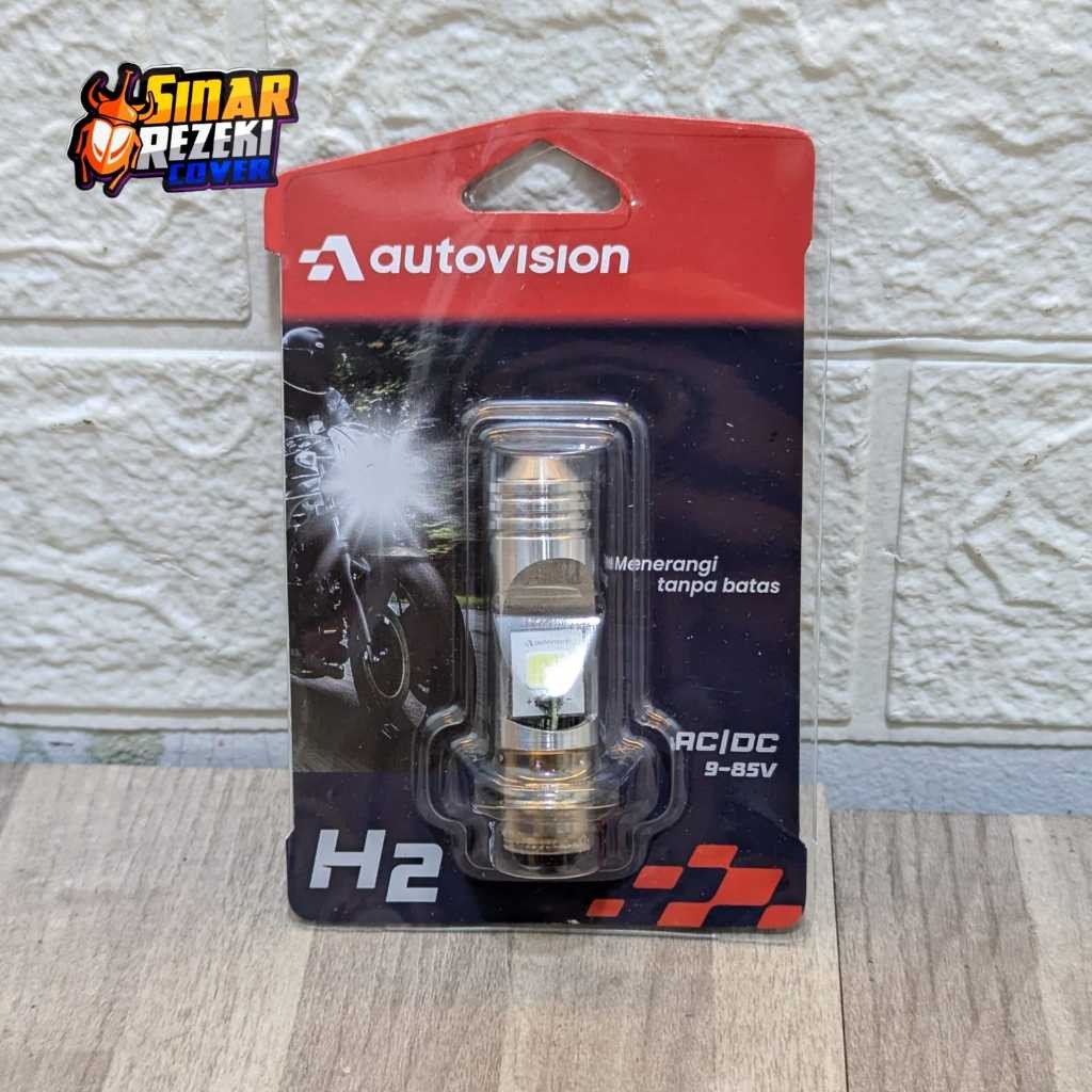 AUTOVISION - หลอดไฟ Led มอเตอร์ไซค์ H2 M5 6500K 12V 7W/7W มีประกัน