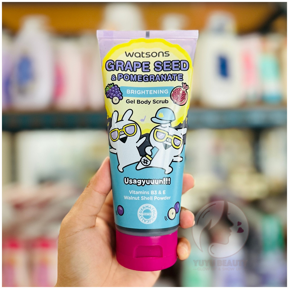 Watsons Greape Seed Pomegranate Gel Body Scrub 200g. วัตสัน เกรพ ซีด แอนด์ พอมแกรเนท เจล บอดี้ สครับ