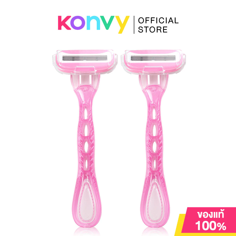 Oni Disposable Razor 2pcs #Pink โอนิ มีดโกนแบบใช้แล้วทิ้ง สีชมพู.