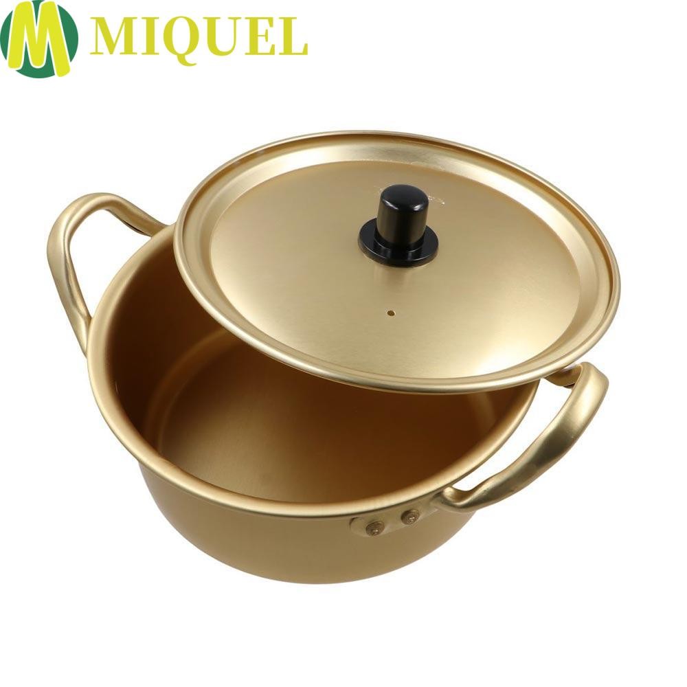 MIQUEL หม้อราเมนทําอาหารอาหารเช้าอลูมิเนียมเกาหลีพร้อมฝาปิดเครื่องครัวอย่างรวดเร็ว