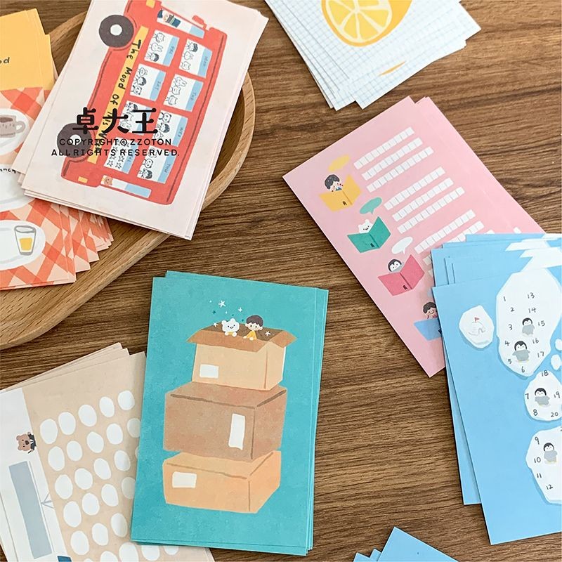 พร้อมสต็อก~ขายร้อน~โพสต์อิทโน้ต Zhuo Dawang Azhuo m/a note Paper Packing Japanese Double-Sided Non-S