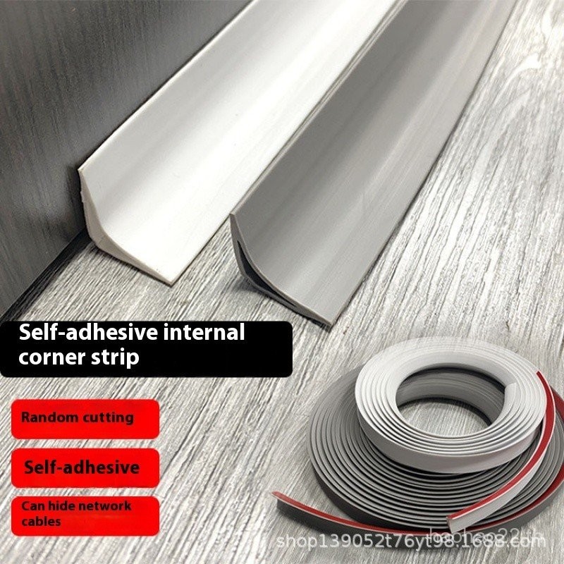 PVC Self-Adhesive Round Corner Trim Floor/Wall/Cabinet Edge Sealing Strip | คิ้วมุมรูปส่วนโค้งสําหรับพื้นไม้, ตู้เสื้อผ้า Trim & Triangle Edge Finishing HDQE