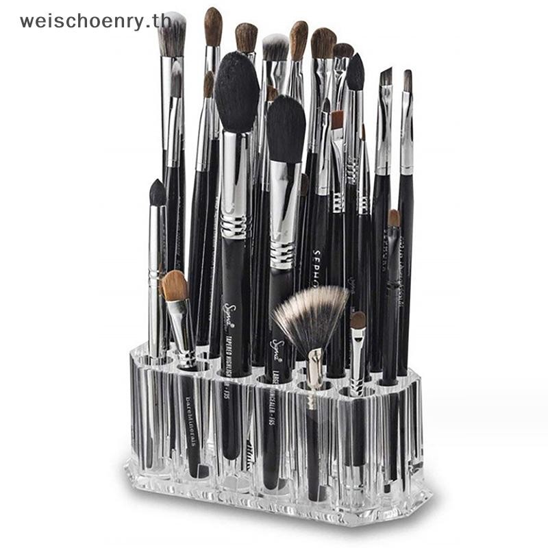 Www 26 หลุมเล็บแปรงออแกไนเซอร์สก์ท็อปผู้ถืออายไลเนอร์เครื่องสําอางปากกาชั้นเก็บอะคริลิแต่งหน้าผู้ถือ