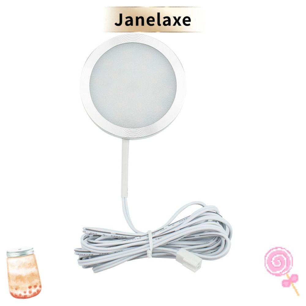JANELAXE โคมไฟเพดานแบบฝัง, ไฟ Led แบบวงกลมอลูมิเนียม DC12V 3W, หลายภาษาบาง 8 มม. 2510 Terminal 21LED โคมไฟเพดานวงกลมตู้แสดง