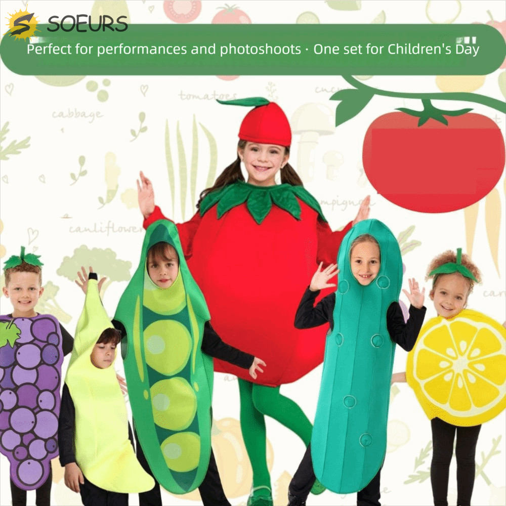 ชุดคอสเพลย์ผลไม้และพืชมงkolสำหรับเด็ก พร้อมเสื้อคลุมตุ๊กตาฟักทอง เพื่อบทบาทสมมติและการสวมใส่สนุก