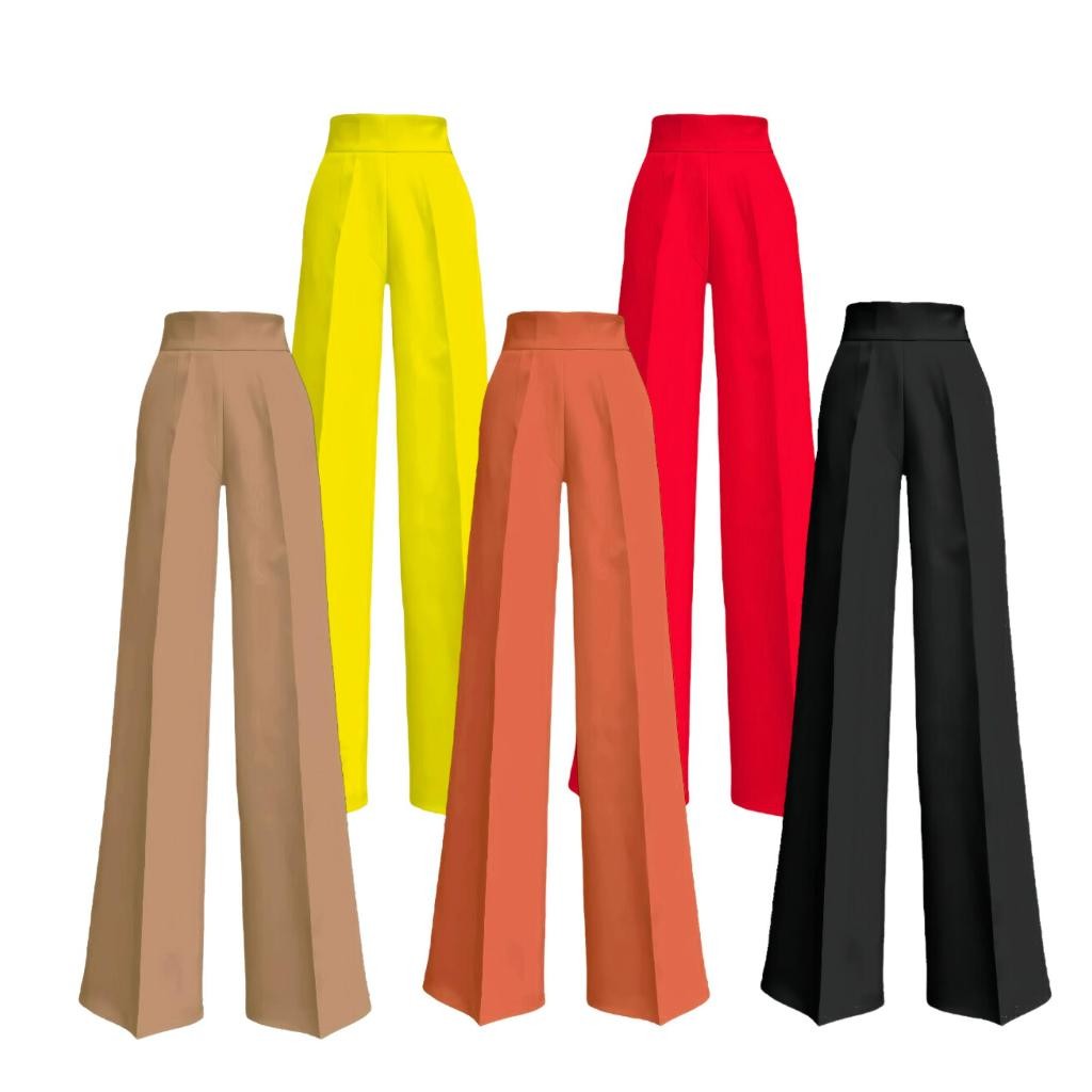 กางเกงใส่ทำงานผู้หญิง สไตล์สง่างาม ผ้าไมโคร ขากระบอก ซิปหลัง รุ่น BN001 Clothing