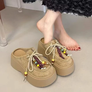 (เกรดA)One for all พร้อมส่งจากไทย TX734 รองเท้าแตะผู้หญิง แบบสวม ปิดนิ้วเท้า หนา7CM ส้นหนา สำหรับผู้หญิง