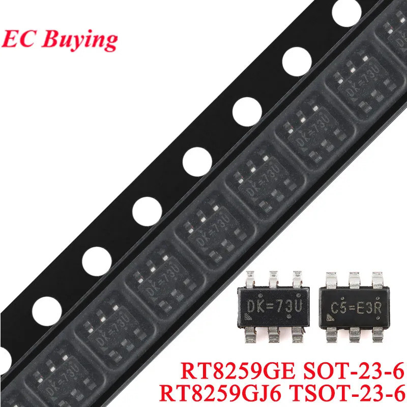 5 ชิ้น/ล็อต RT8259 RT8259GE SOT-23-6 DK 73U RT8259GJ6 TSOT-23 C5 E3R 1.2A 24V 1.4MHz Buck Converter 
