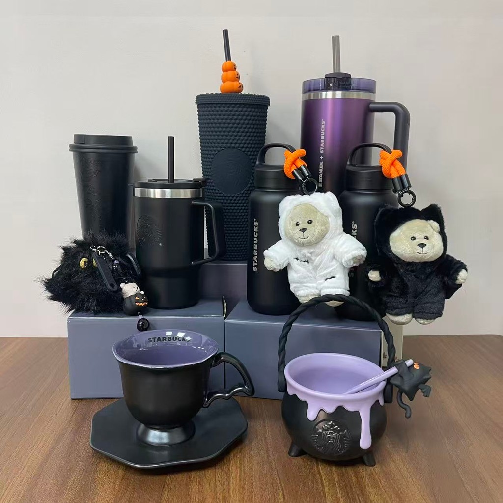 Starbucks Cup 2025 Halloween Dark Night Black Series แก้วมัคฟักทองสุดเท่ ถ้วยพกพาสแตนเลส