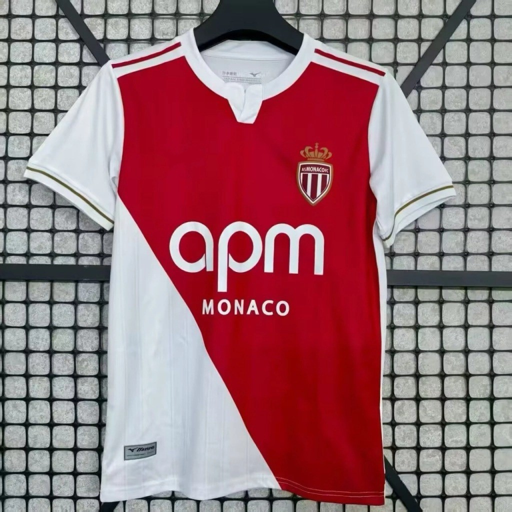 S-4XL 2025/26 Monaco Jersey Home เสื้อฟุตบอลแขนสั้น