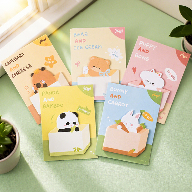 30 แผ่นน่ารักการ์ตูนสัตว์เลี้ยง Series Sticky Notes School Office Tearable Memo Paper