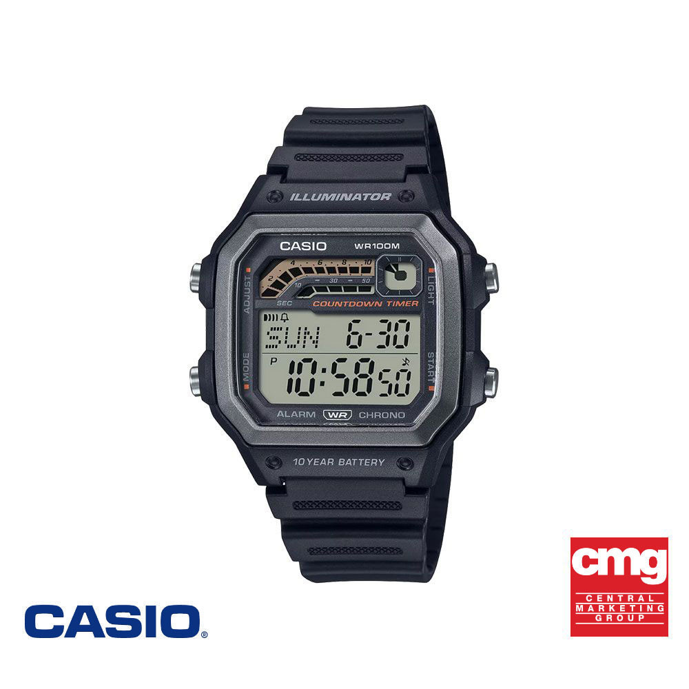 CASIO นาฬิกาข้อมือ CASIO รุ่น WS-1600H-1AVDF วัสดุเรซิ่น สีดำ