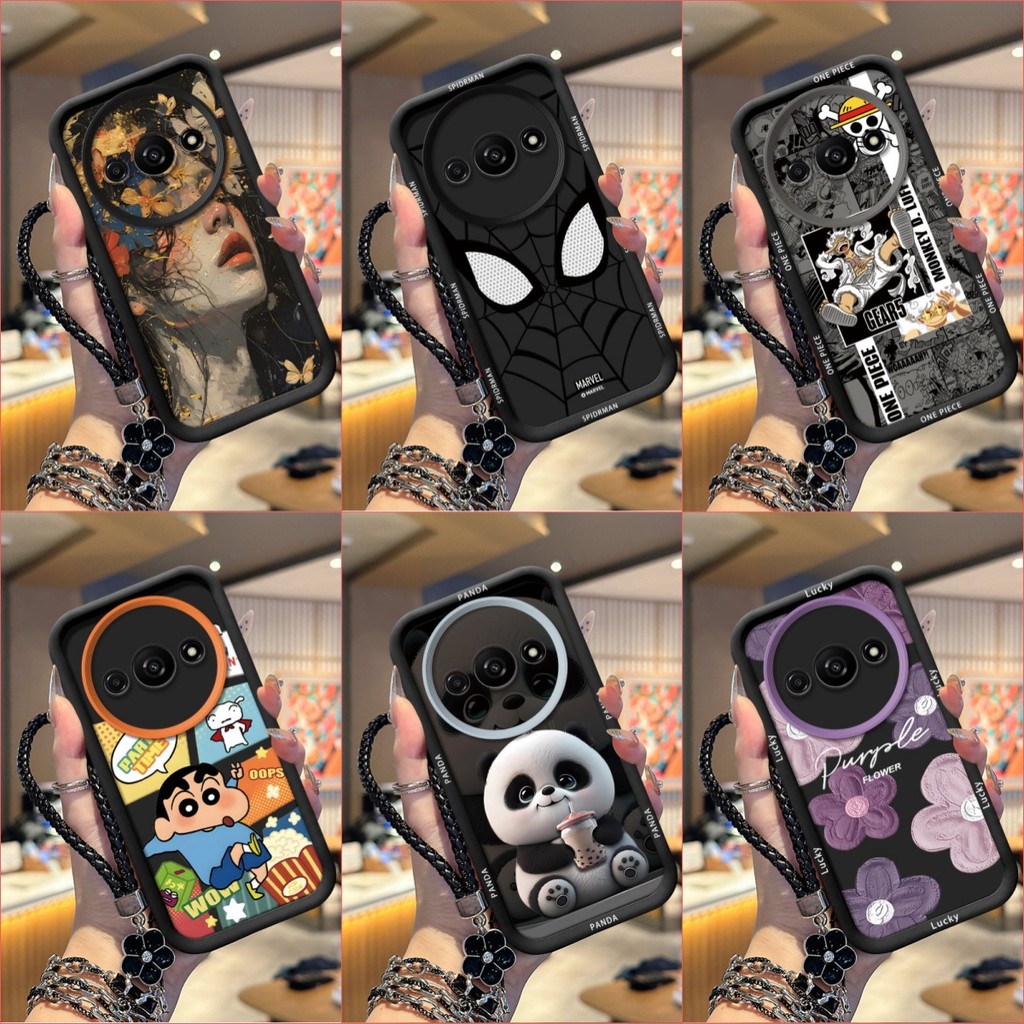 เคส Redmi A3 A3X เคสโทรศัพท์ซิลิโคนอ่อนนุ่มเทรนด์ภาพสีดํา TYHS
