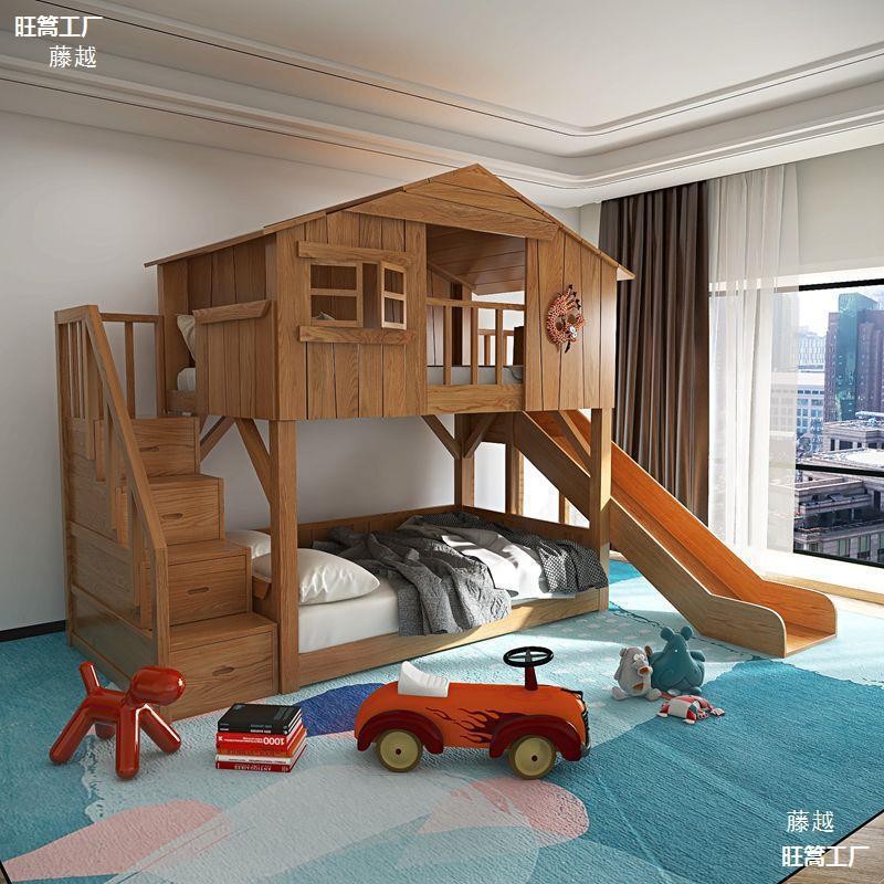 เตียงเด็ก Tree House Bed Small Apartment Sister Bed Castle Second Tyre Bed Princess Secret Base Bed 