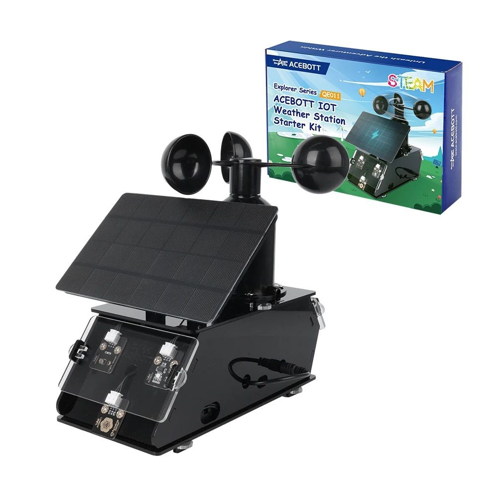ยี่ห้อ-ใหม่ IoT Weather Station Kit DIY Climate Monitoring Solar Powered Sensor Project STEM Educati