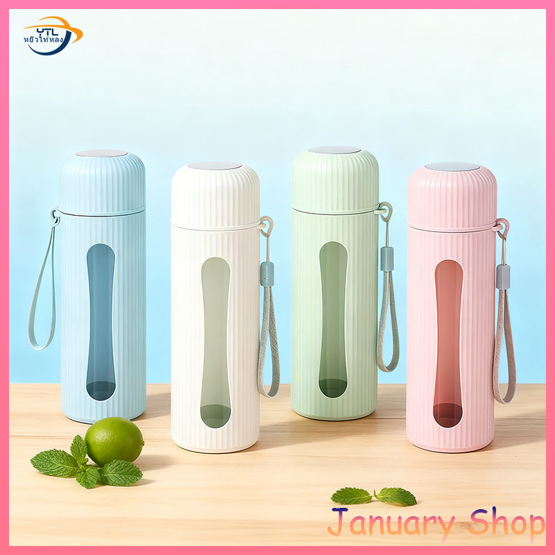 แก้วน้ำกันน้ำร้อนรับ 400ml ที่มีขนาดเหมาะสมและออกแบบด้วยการมีช่องใสเพื่อดูปริมาณน้ำได้ สะดวกใช้
