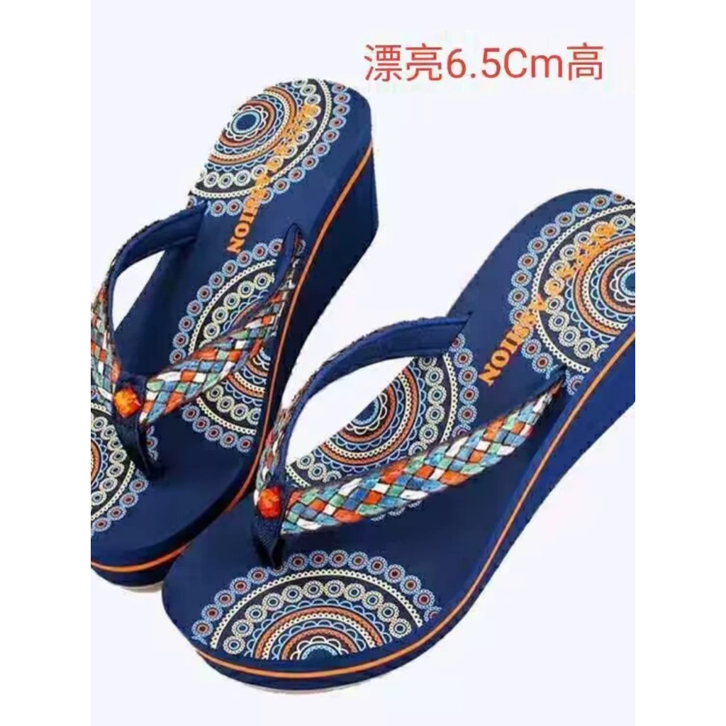 slipper รองเท้าแตะ รองเท้าแตะของแท้เวียดนาม Pingxian Flip-Flops ผู้หญิงฤดูร้อน Wedge Heel ความสูงรอง