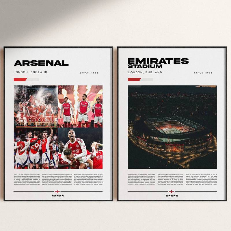 ชุดโปสเตอร์วินเทจสโมสรฟุตบอลอาร์เซนอล ทีมอินวินซิเบิล สนามเอมิเรตส์ ภาพผ้าใบตกแต่งผนังแชมป์ลีก สําหรับแฟนฟุตบอล