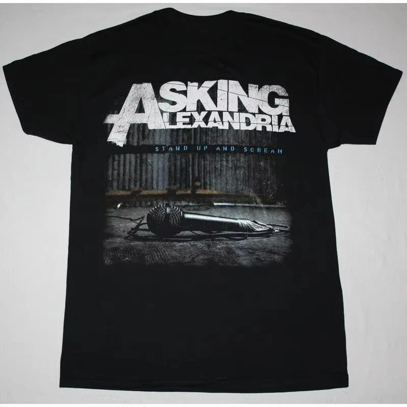 เสื้อยืด ASKING ALEXANDRIA STAND UP AND Black, เสื้อยืดผ้าฝ้ายผู้ชาย, เสื้อยืดผู้หญิงรุ่นใหม่ปี 2026, เสื้อยืด ASKING AL
