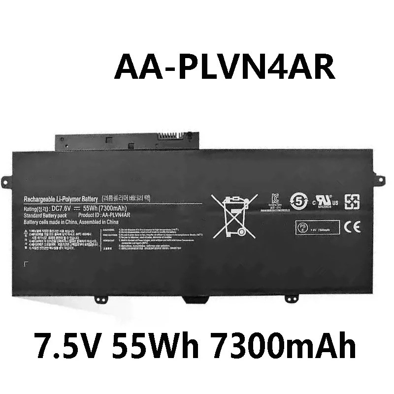 AA-PLVN4AR 7.6V 55wh 7300mAh แบตเตอรี่แล็ปท็อปสําหรับ SAMSUNG NP-940X3G NP-910S5J NP-930X3G 940X3G N
