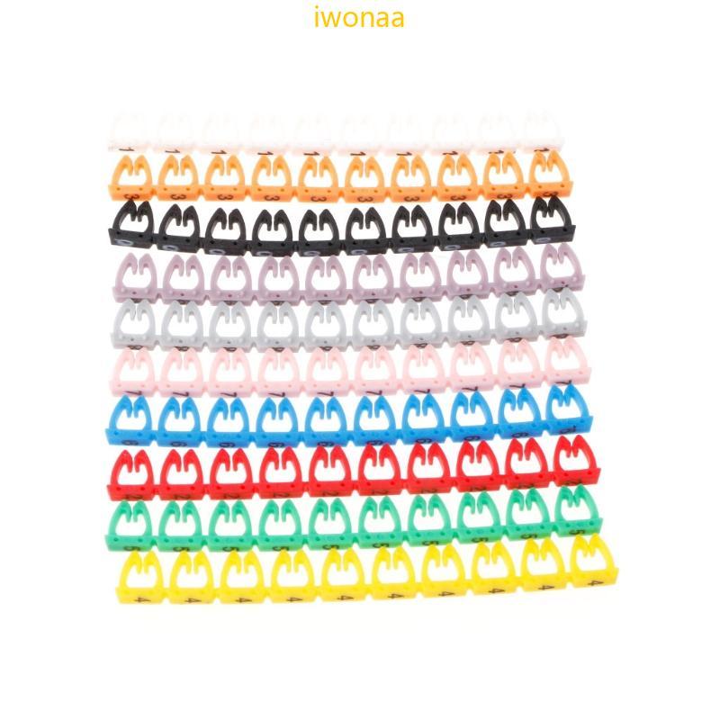 Iwo Cable Label Mark สําหรับ RJ45 RJ11 RJ12 สีสายตัวเลข 100 ชิ้น