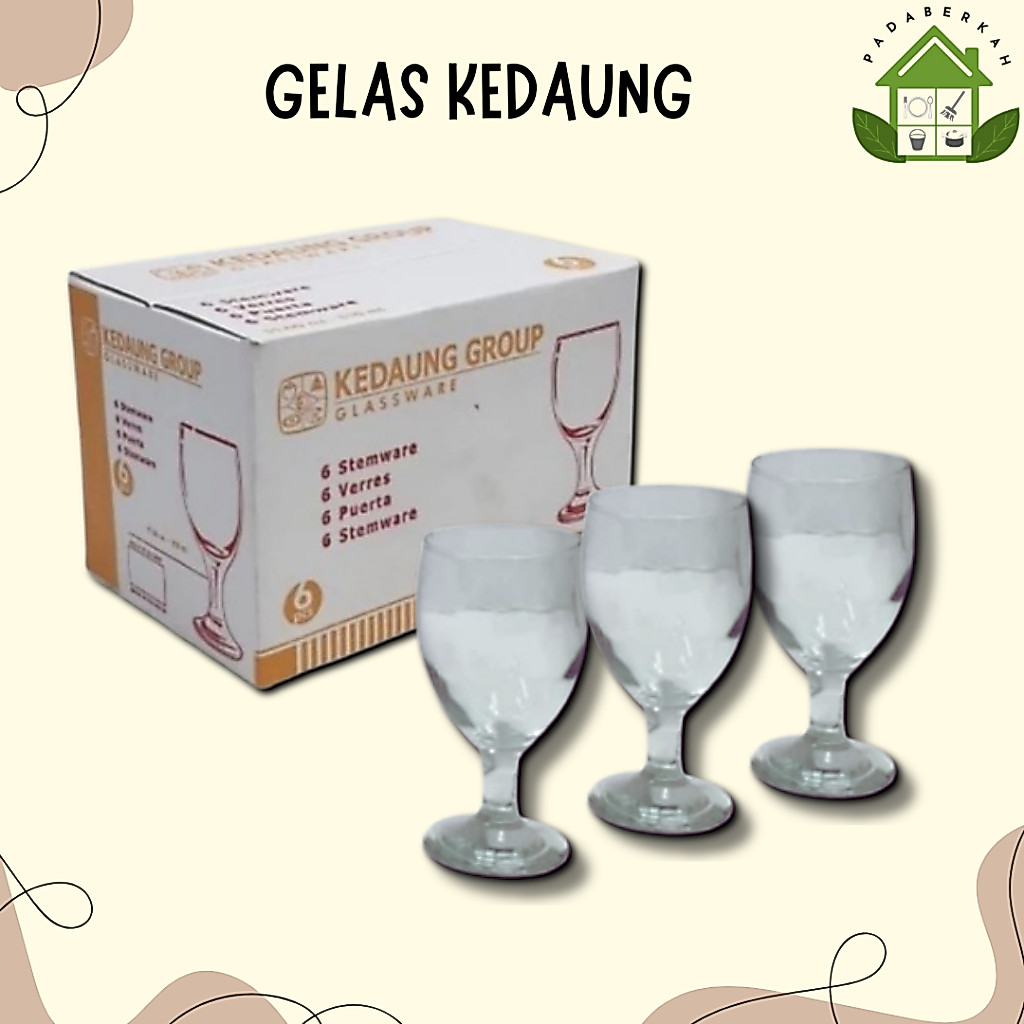 Kedaung Glass Foot Glass 292ML Water Goblet Guest Glass 6 ชิ้น