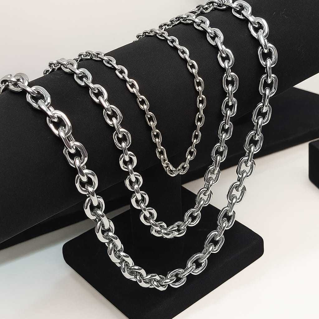 TITANIUM สร้อยคอสําหรับผู้ชายและผู้หญิง, JEFRI NICOL CHAIN รุ่น, เงินพิเศษ, คุณภาพสูงที่สุดที่สุด, R