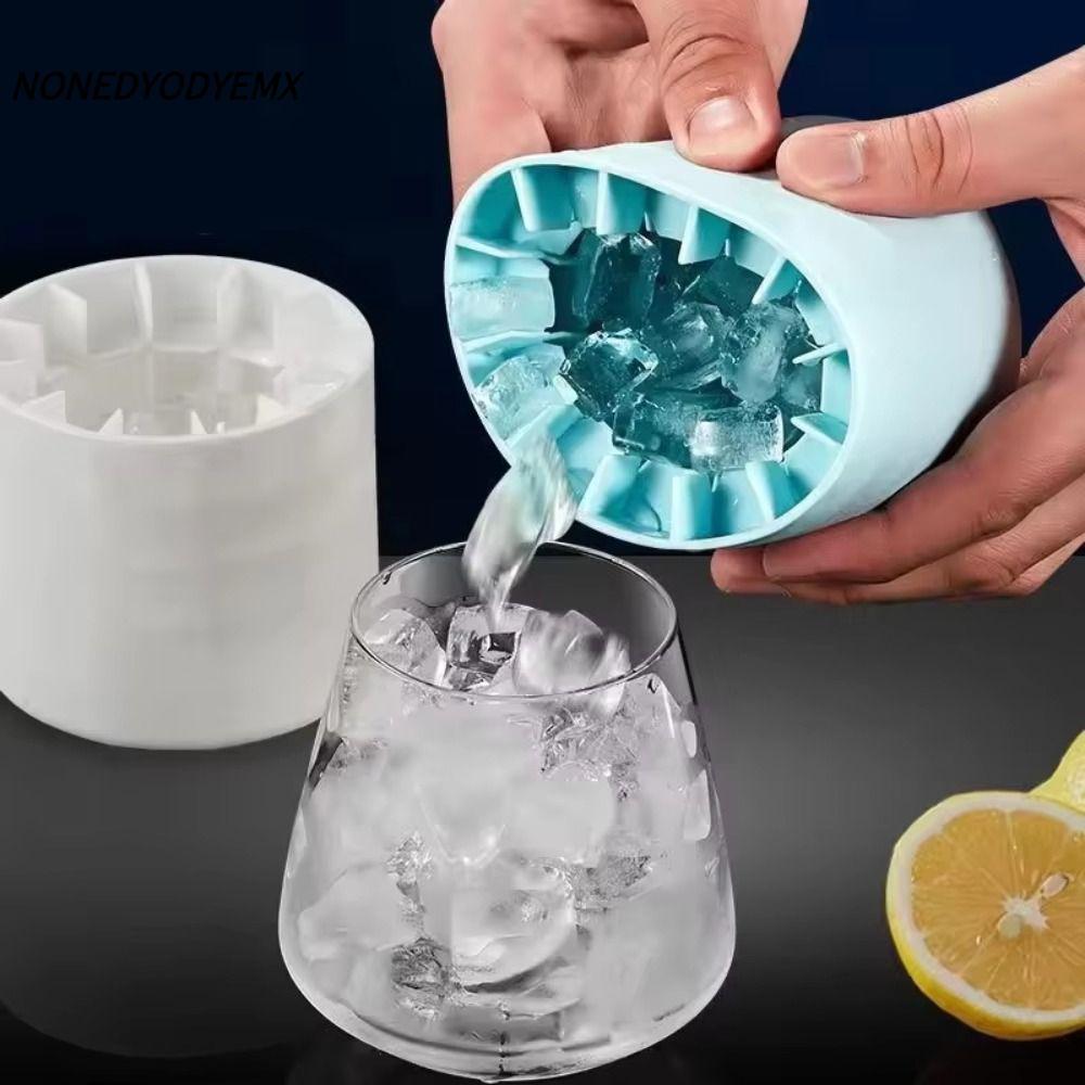 NONDYEMX ถังน้ําแข็งซิลิโคนแม่พิมพ์น้ําแข็งฤดูร้อน Quick Freeze นํากลับมาใช้ใหม่ได้ DIY ตู้เย็นเครื่องทําน้ําแข็งแช่แข็ง