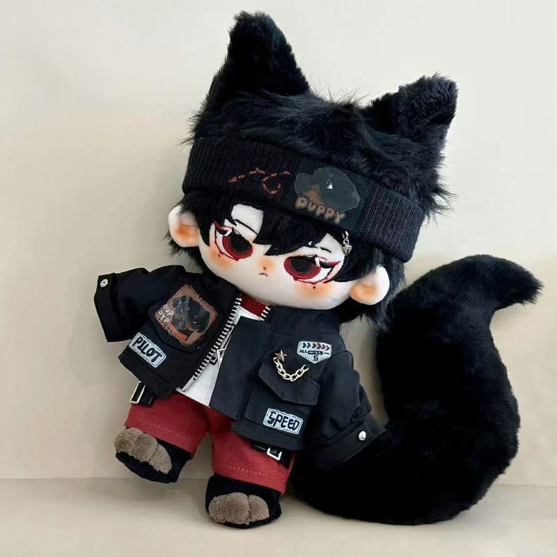 20& cm娃衣杜宾探长棉花娃娃玩偶衣服帅气娃衣衣服帅气娃衣20cm Cotton Doll Dress Cute Trendy Summer Plush Doll Set Accessories F